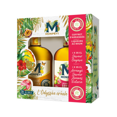 COFFRET ARRANGE SAVEUR ANANAS VICTORIA ET GOYAVE 31° 35cl MONPEYI
