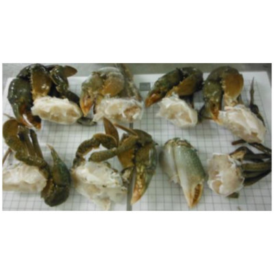 CRABE MORCEAUX  EVISCERE CRU TAILLE L 1kgx12