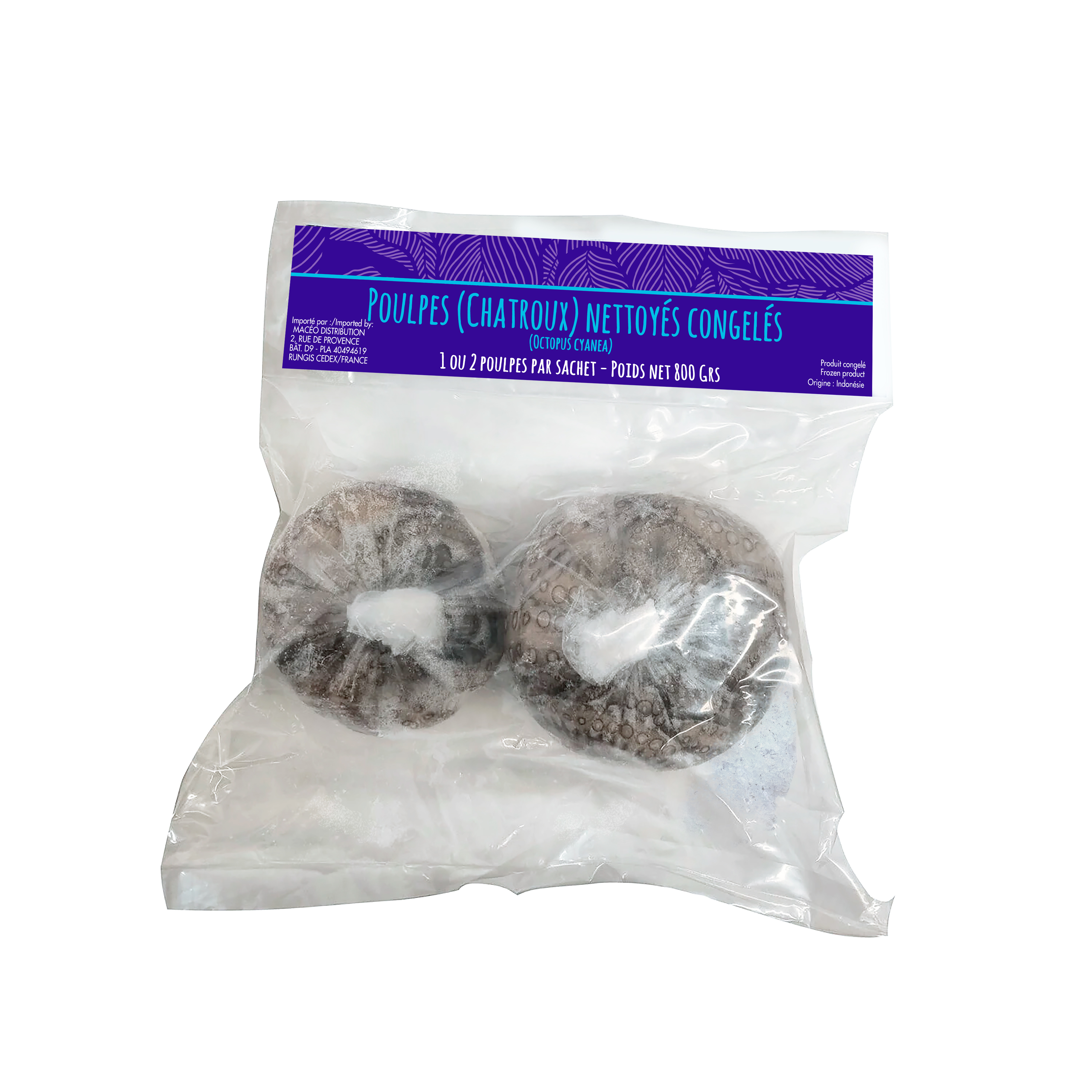 POULPE (CHATROU) 1 OU 2  PIECES/SAC DE 800g